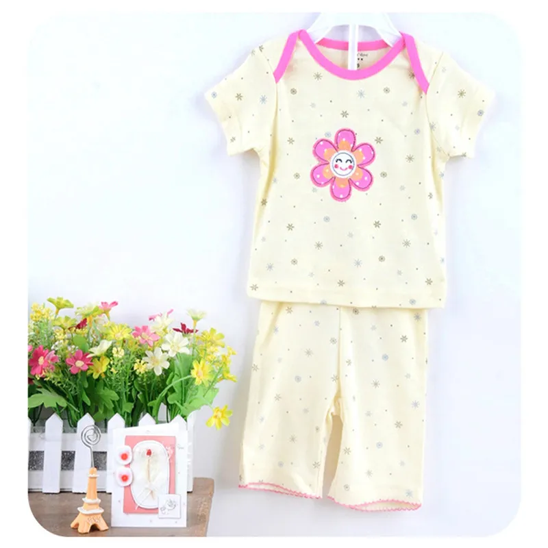 

High Quality 2 Sets of Baby Short Sleeve T-Shirts with Pants Fashion Babi Tees Boy Girl Tops Infant Shirts 3M-24M