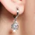 Moda Estilo 925 Sterling Silver Caixa Cubo esterlina-prata-jóias Brincos Pendientes Brincos para As Mulheres da Jóia Do Casamento