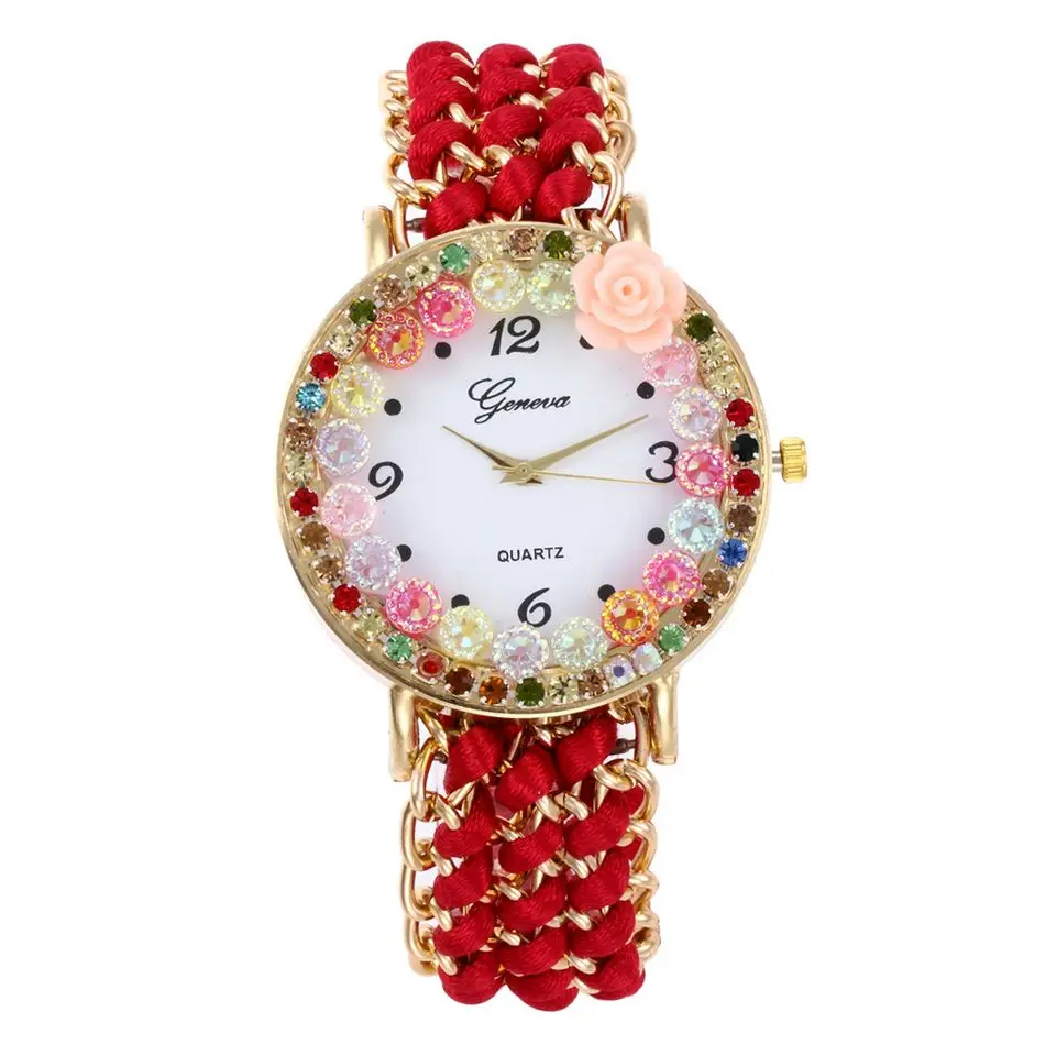 Новинка, часы с браслетом Geneva, Роскошные Многослойные женские кварцевые часы с жемчужной цепочкой, женские модные вечерние наручные часы Relojes