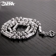 Zabra 925 prata 4mm 46/51cm vintage longo redondo sexangle masculino corrente colar steampunk retro moda masculina jóias esterlinas
