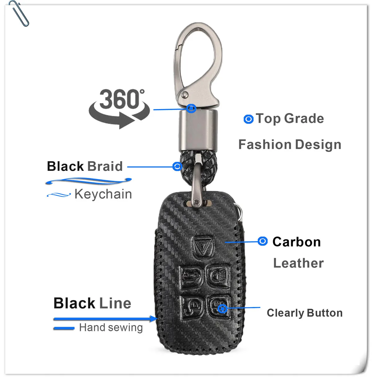 Cover chiave in carbonio per Jaguar XE XJ XJL XF C-X16 chitarra Land Rover A9 Range Rover Sport Evoque Freelander 2 Discovery custodia in pelle 7 Cover chiave in carbonio per Jaguar XE XJ XJL XF C-X16 chitarra Land Rover A9 Range Rover Sport Evoque Freelander 2 Discovery custodia in pelle -
