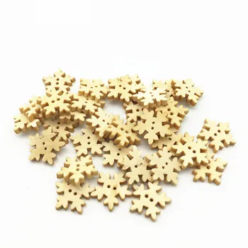 

100pcs 18mm Natural Wood Snowflake Buttons Cardmaking Christmas Sewing Button Crafts Embellishments For Scrapbooking