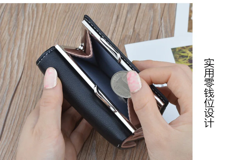 Милый олень женский мини кошелек небольшой кожаный бумажник девушка складные кошельки клатч Pu Футляр для карт, Дамский кошелек ретро портфель дамски