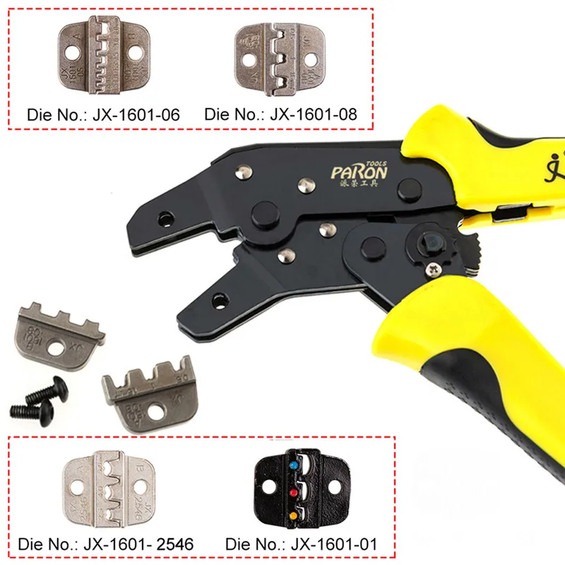 PARON 0.25-6 mm2 Wire Crimper Multi Tool Engineering Ratchet Cord End Terminals Crimping Pliers JX-1601-6/JX-1601-8/JX-1601-2546