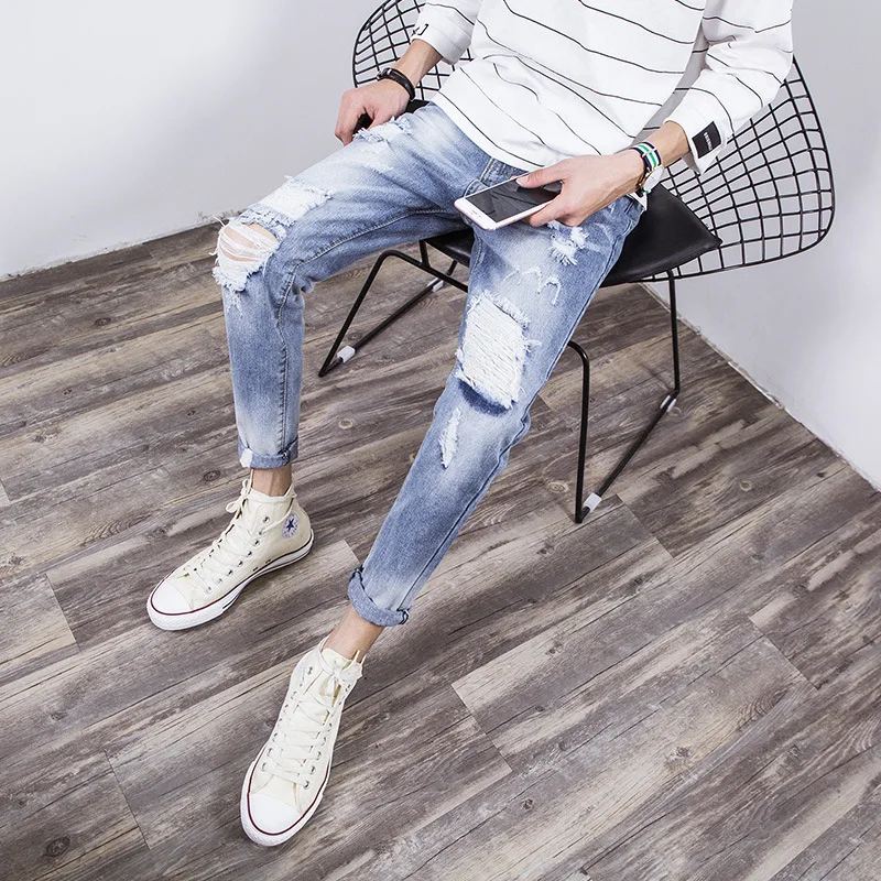 

Cheap wholesale 2019 new autumn winter Hot selling men's fashion casual Denim Pants MP394