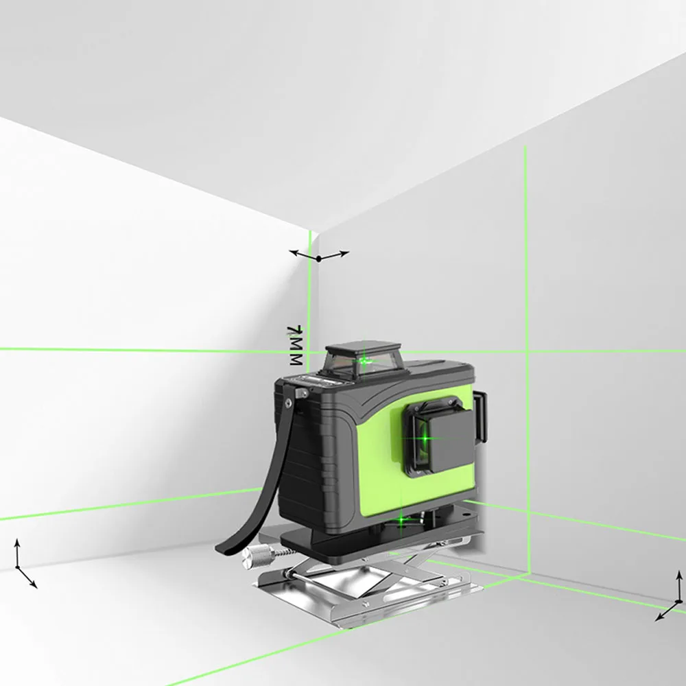 12 линия 16 line3D лазерный уровень 360 вертикальный и горизонтальный лазерный уровень самонивелирующийся перекрестный 3D зеленый лазерный уровень с наружным