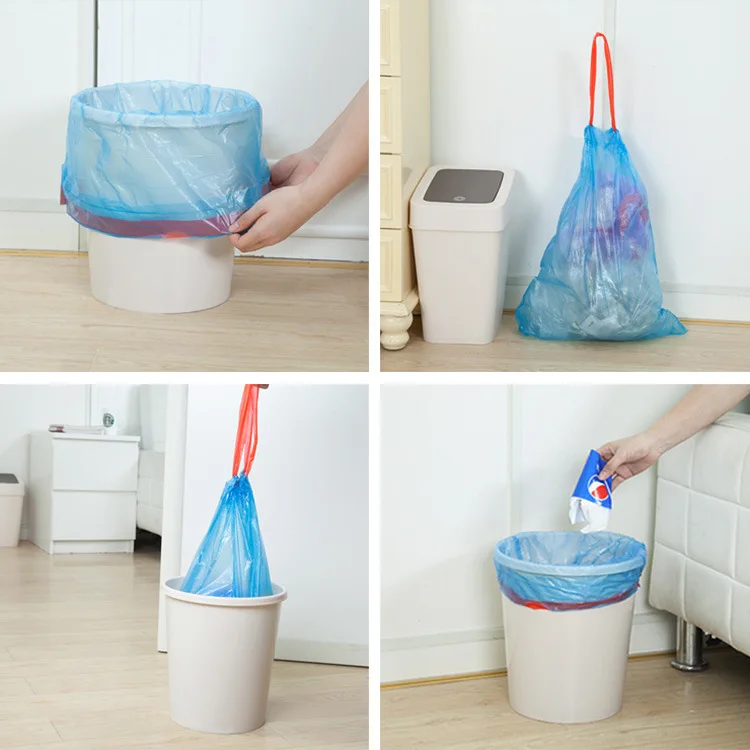 

Thickening Garbage Bag Automatic Closing Portable Blue Combo 45x55cm Bucket Ash Urns Built-in Waste Bins basket