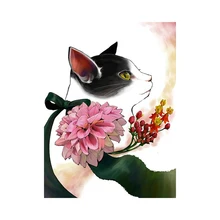 Картина с кошкой, хлопок, холст, пэчворк, скрапбукинг, для кошелька, Сумка, 15x20 см, сделай сам, ручная работа, швейная нашивка, 1 штука