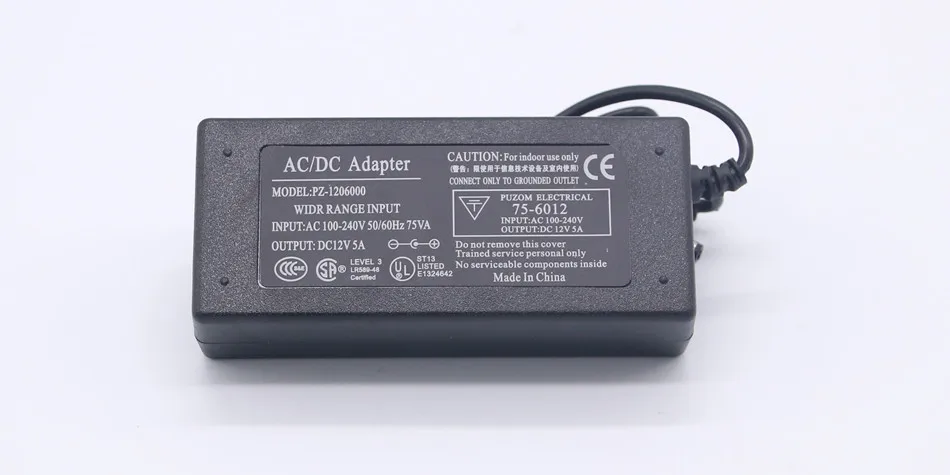 DC 12V адаптер питания AC100-240V к DC12V Трансформаторы освещения выход 1A 2A 3A 5A импульсный источник питания для светодиодной ленты