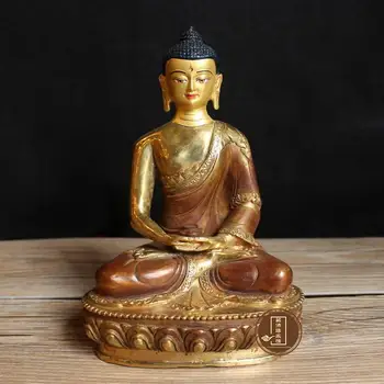 

GOOD figure of Buddha HOME efficacious Talisman House Protection # 21cm Tibetan Amitabha Amitayus GOLD BRONZE Buddha statue
