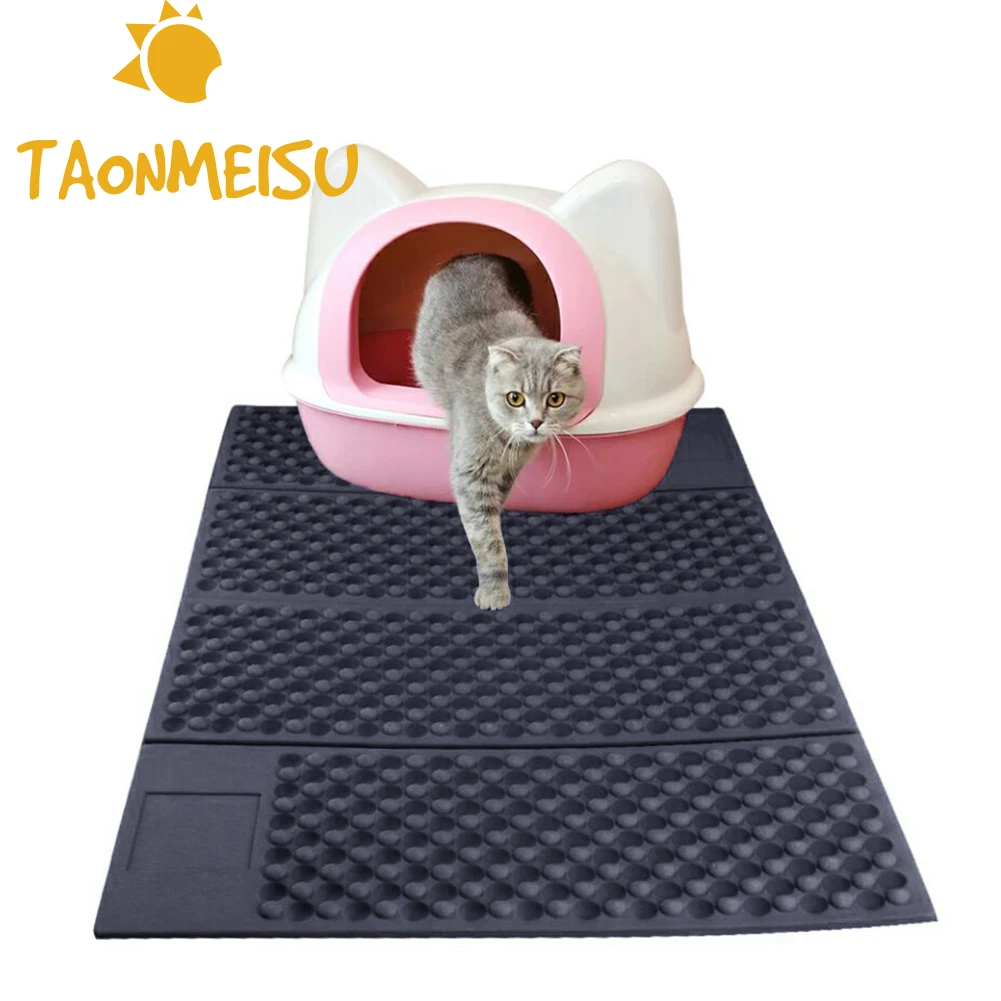 Two color Double sided Cat Litter Mats Foldable Mat Non toxic EVA Mat with Waterproof Bottom