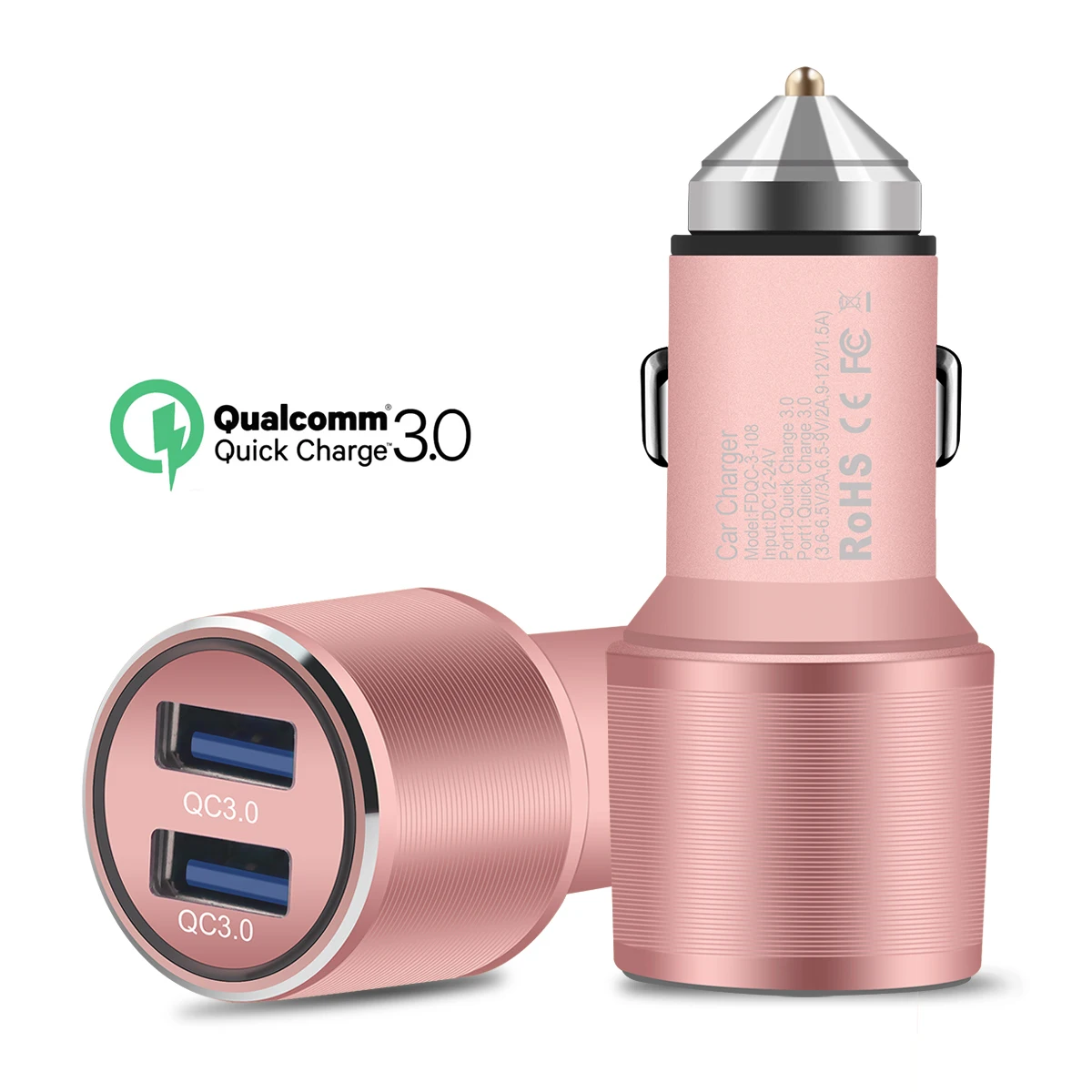 Зарядное устройство QC Quick Charge 3,0, двойной автомобильный адаптер, прикуриватель, автомобильное зарядное устройство для мобильного телефона Xiaomi iPhone X 8 7 4 5 6 samsung