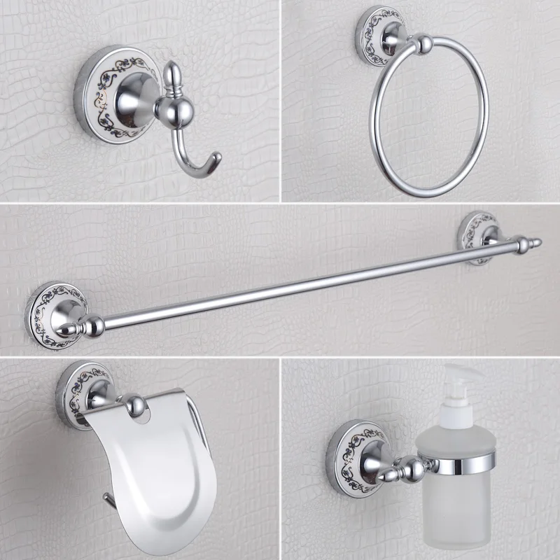 chrome bathroom accessories blue and white luxury soap dispenser towel railcoat hooktowel ringtoilet paper holder 5 pcsset in bath hardware sets from - Bathroom Accessories Towel Rail chrome bathroom accessories blue and white luxury soap dispenser towel railcoat hooktowel ringtoilet paper holder 5 pcsset in bath hardware sets from - Bathroom Accessories Towel Rail