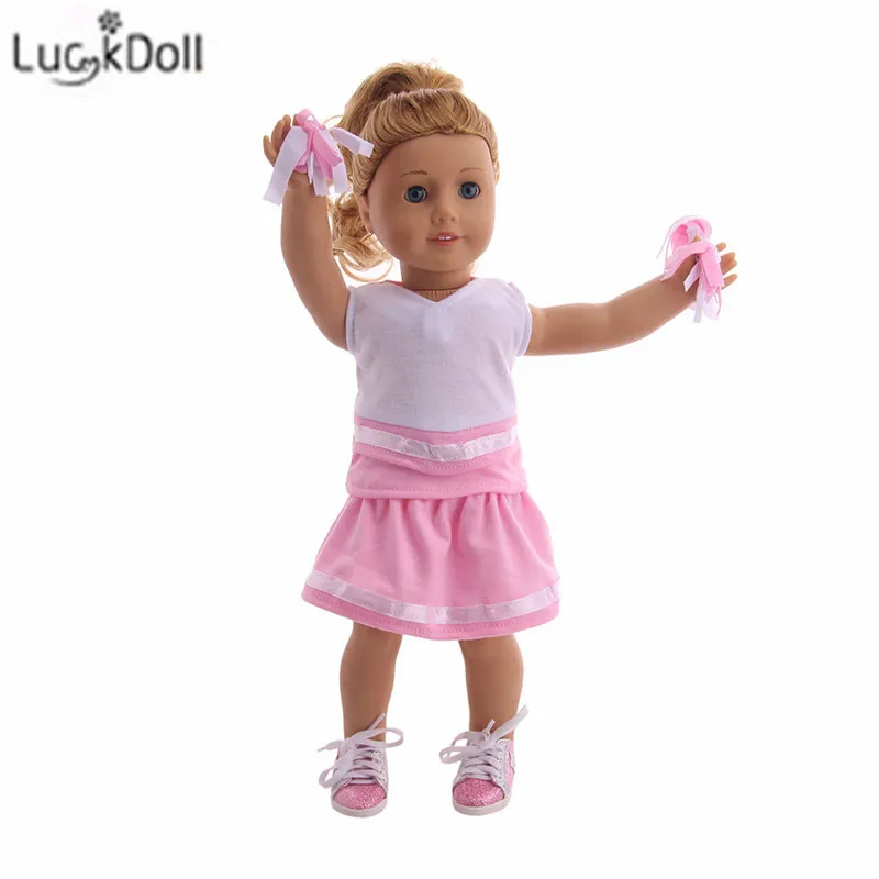 LUCKDOLL Высокое качество модные новые летние костюм чирлидерши для 18 дюймов американская кукла или 43 см для ухода за ребенком для мам Детская кукла