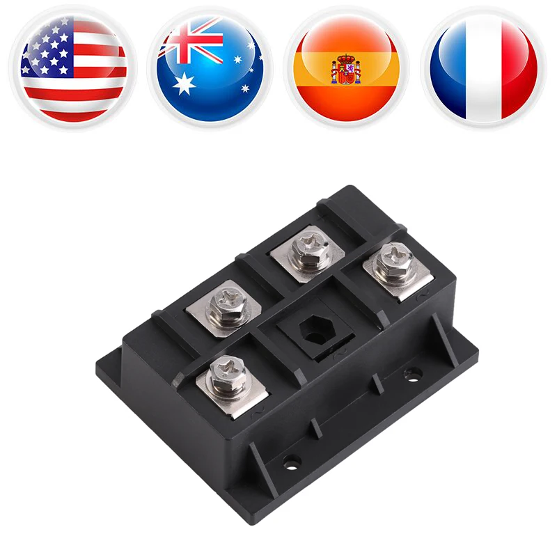 

Black 200A 1600V Rectifier High Power Single Phase Diode Rectifier Bridge Module 4 Terminals Bridge Rectifier