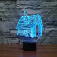 7 цветов праздничная атмосфера декоративный полный дом осветительный гаджет светодиодный ночник 3D Ilusion лампа