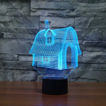 

7 color Holiday Atmosphere Decorative Full House Lighting Gadget LED Night Light 3D Ilusion Lamp Light