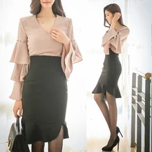 Настроить женщин плюс размер 3XS-10XL сексуальное с завышенной талией Bodycon миди русалка юбка дамы элегантный сплошной цвет оборки юбки Saias