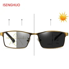 ISENGHUO фотохромные очки для чтения, мужские очки, прогрессивные многофокальные очки, оправа для женщин, близкие к дальнему взгляду, диоптрийные очки