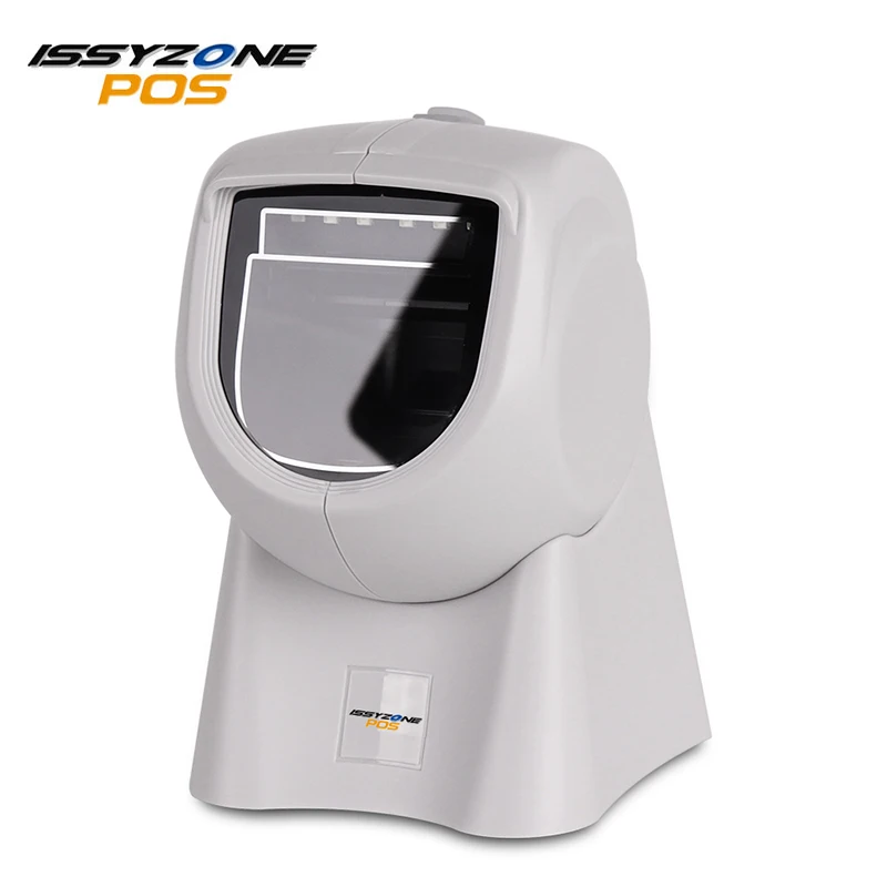 

ISSYZONEPOS 1D/2D Desktop Hands Free Barcode Scanner USB Omnidirectional Damage Blurred Fast Scanner Red CCD(Aiming) /White LED
