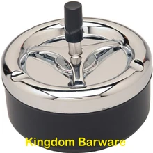 Круглая нажимная Металлическая Пепельница SpinningTray легко чистится черный цвет воздухонепроницаемые барные аксессуары