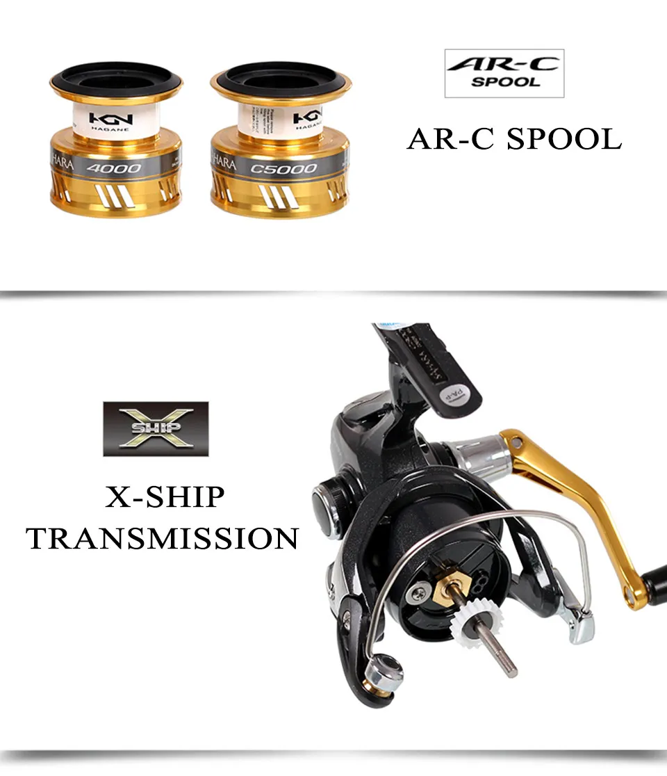 Carretilhas de Pesca 4 plus 1bb Shimano Sahara fi Spinning Reel Fishing 1000 2500 C300 Maior Carretel Capacidade Max 11 kg Arrastar x o Navio Saltewater 8 Carretilhas de pesca