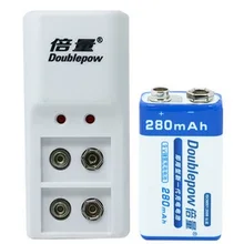 1 шт 9 v 6f22 перезаряжаемая батарея Ni-MH 280mah микрофонный мультиметр батареи+ 1 шт 9 v зарядное устройство