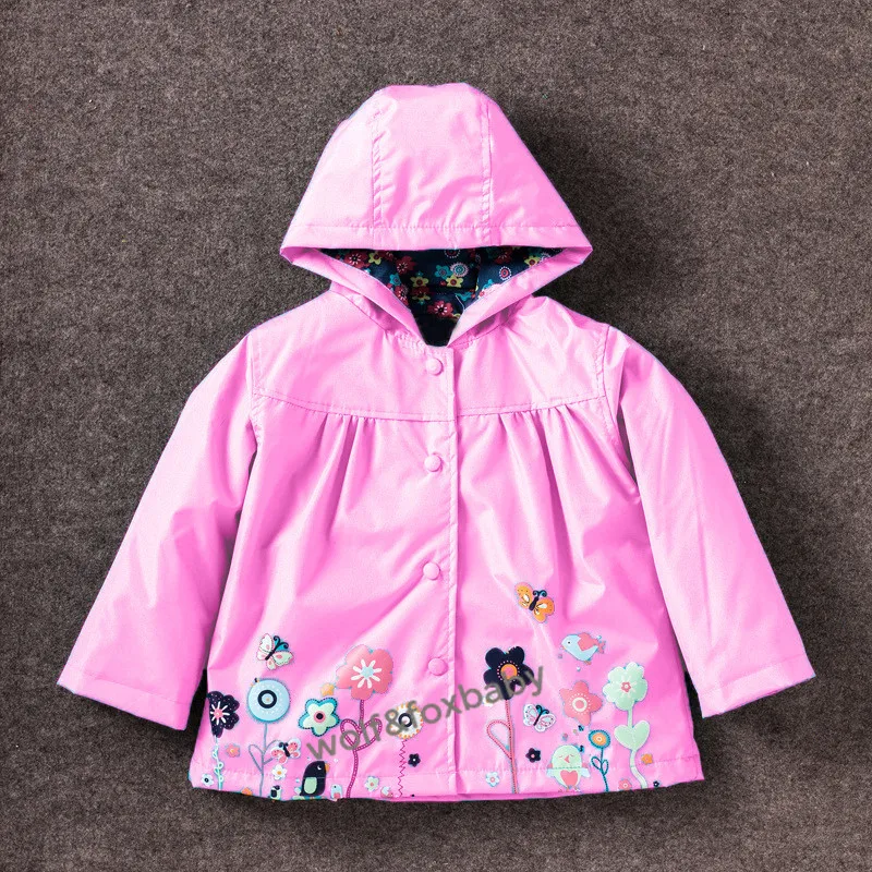 Розничная От 2 до 6 лет пальто для мальчиков, с длинными рукавами, футболки с милым цветочным принтом и защита от ветра, от дождя детский плащ-дождевик детская весна, осень