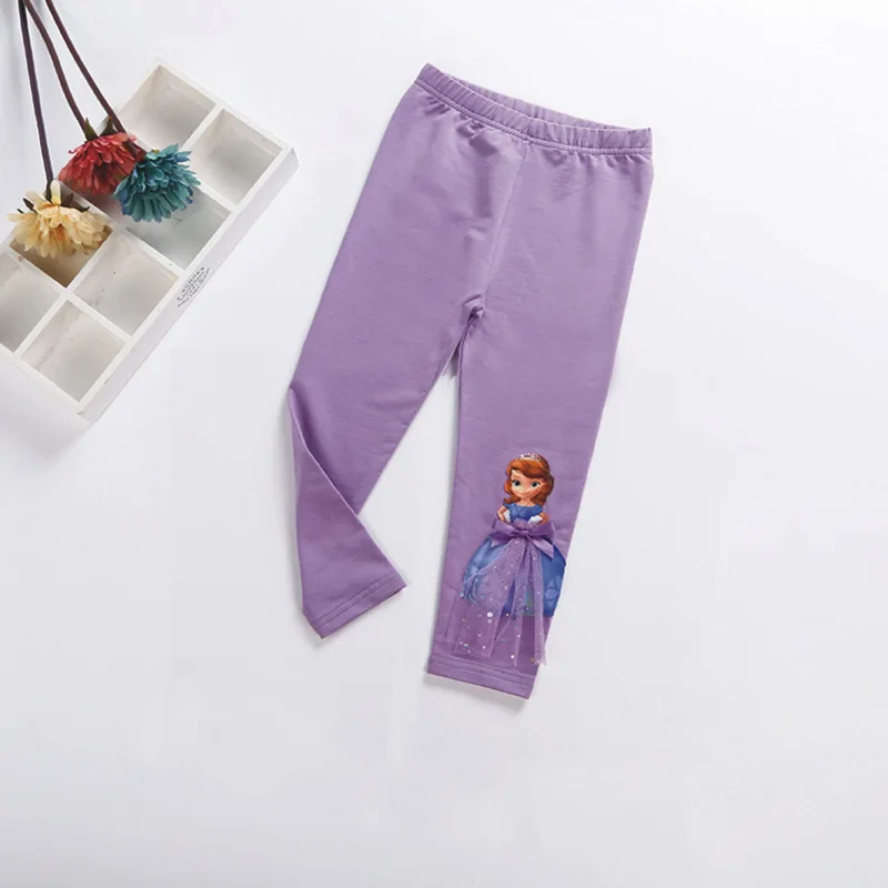 Детские леггинсы с объемным рисунком принцессы Анны и Эльзы для девочек, штаны, штаны, детские штаны, От 2 до 9 лет