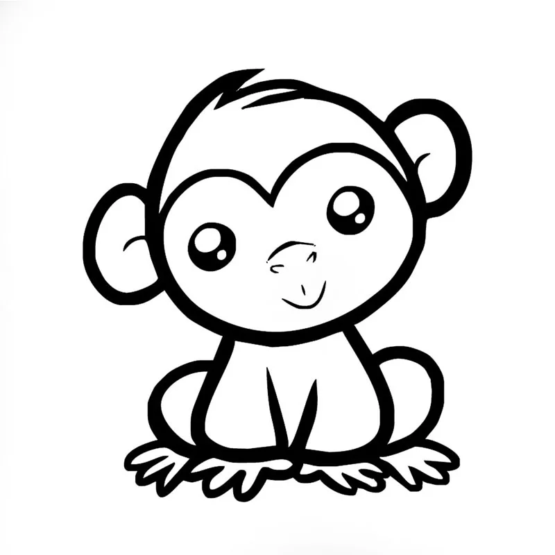 HotMeiNi Lucu Monyet Lucu Truck Decal Vinyl Car Window Laptop Die Cut