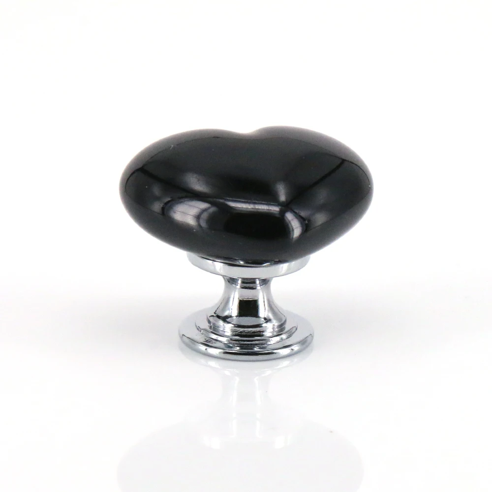 6PCS Kid's Room Cute Ceramic Heart Knobs Kitchen Dresser Drawer