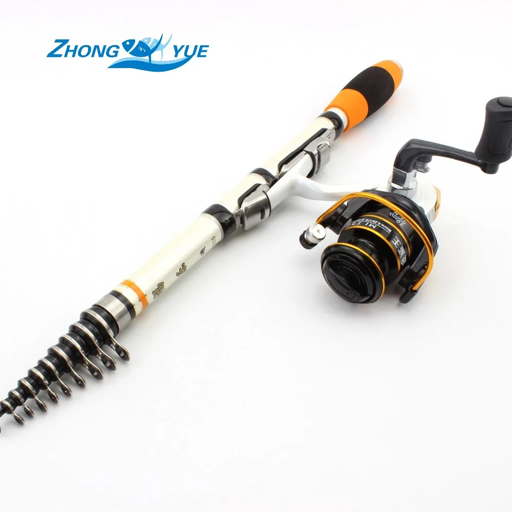 2016 NEW High Quality Fishing Reel And Rod Set Telescopic Fishing Rod + 10BB Carp Fishing Spinning Reel Rod Combo Free shipping