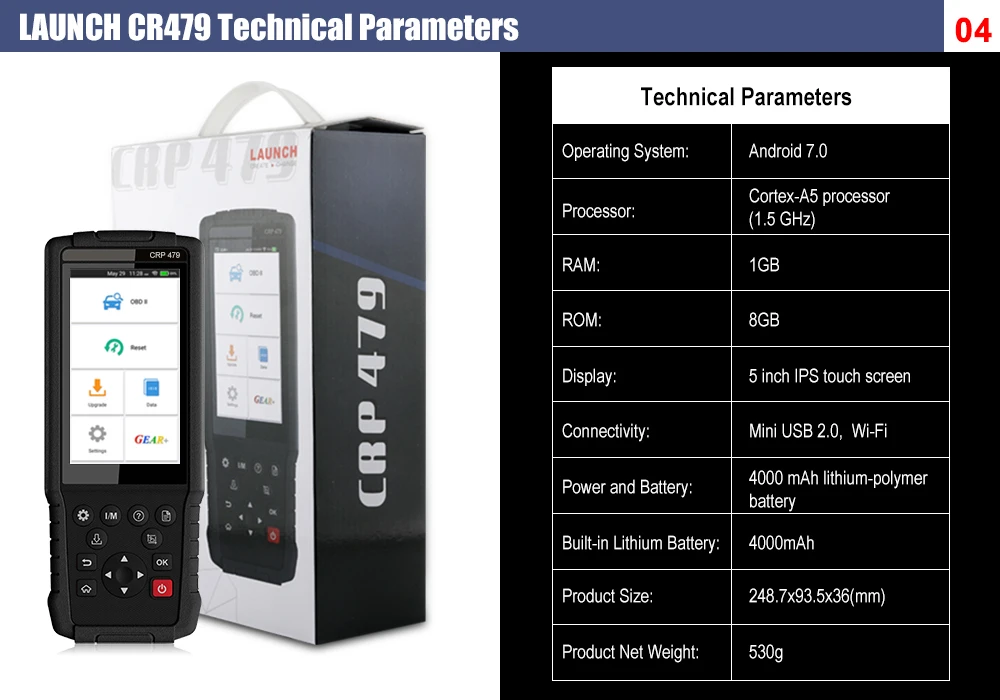 Launch X431 CRP479 Wifi OBD2 считыватель кодов ABS DPF IMMO сброс масла OBD 2 Автомобильный сканер launch OBD2 сканер автомобильный диагностический инструмент