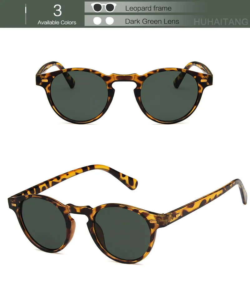 HUHAITANG, роскошные брендовые Круглые Солнцезащитные очки с заклепками, мужские винтажные маленькие солнцезащитные очки для женщин, дизайнерские трендовые прозрачные солнцезащитные очки для мужчин s