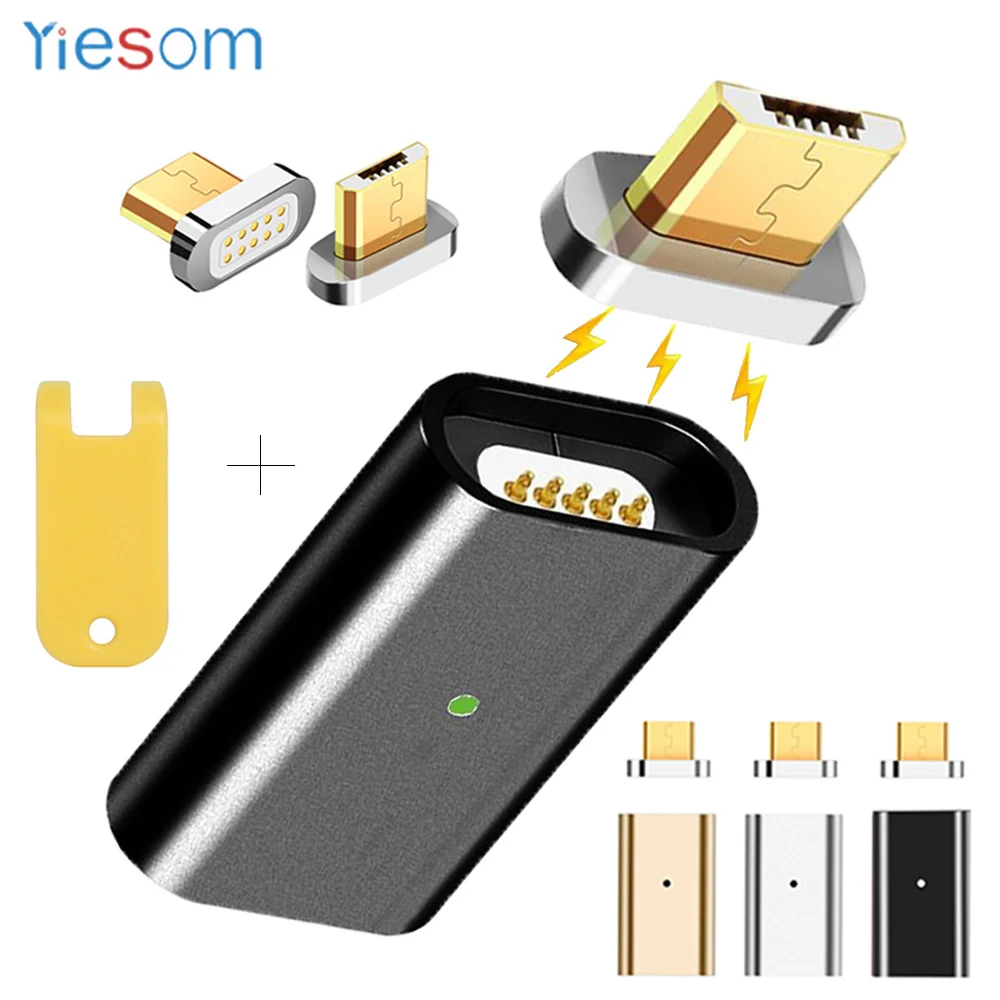 YIESOM Micro USB магнитное зарядное устройство адаптер данных с светодиодный светильник магнитные кабели адаптер преобразования для SAMSUNG GALAXY Android устройства
