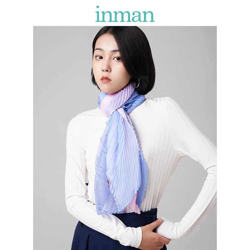 

INMAN Spring Autumn Winter Season Korean Japanese Style Elegant Contrast Color Air Conditioner All Matched Student Girl Scarf