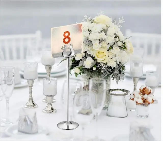Online Table Number Holder Gold Silver Wedding Card Table Number Holder Gold Silver Wedding Card Holders U Shape Decoration Stainless 10 30cm Stands