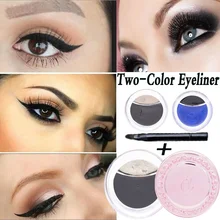 1 шт. двухцветный мерцающий матовый гель подводка для глаз водонепроницаемый макияж палитра подводка крем устойчивая Косметика с кистью