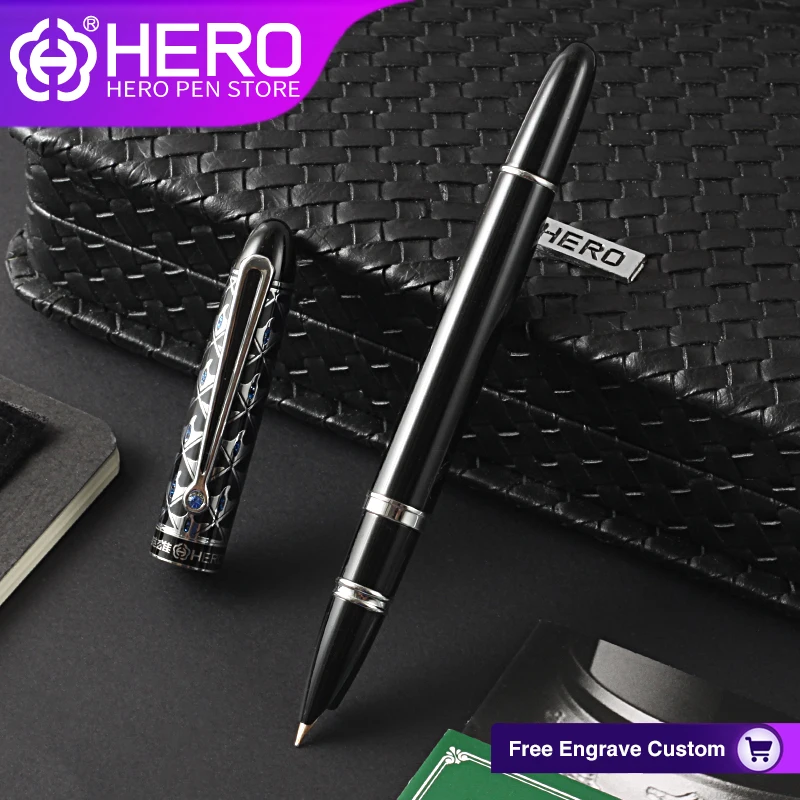 

Hero Fountain Pens 10K Gold Tip Crystal Pens Office Business Writing Supplies Iraurita Nib with Gift Box Smooth Writing Pen 1110
