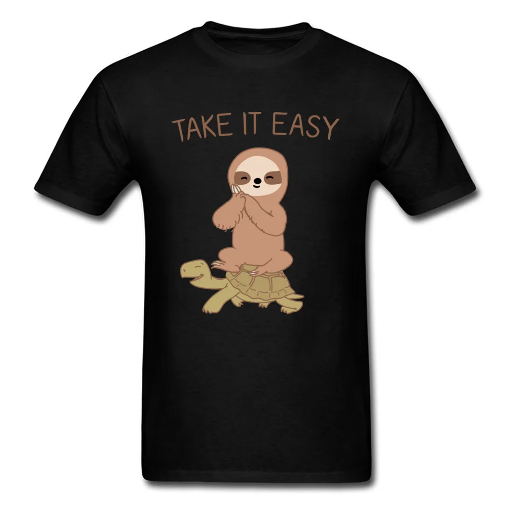 Футболка Take It Easy Мужская забавная футболка ленивая черепаха футболки для друзей