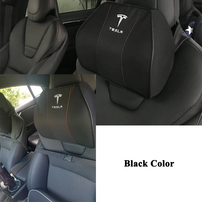 Стайлинг пены памяти комфорт подголовник автомобиля подушка для шеи протектор подушки Чехол Логотип Аксессуары для Tesla модель S модель X 3