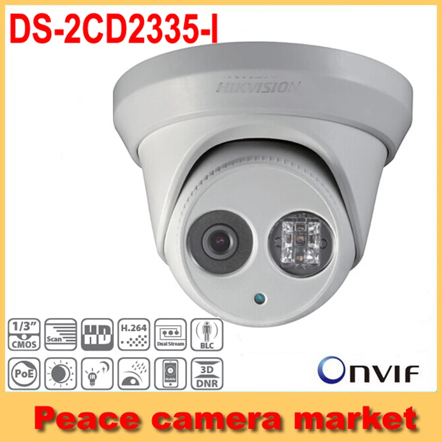 Hikvision POE IP Camera HD 1080P DS-2CD2335-I replace DS-2CD2332-I Support H.265 ONVIF Infrared IP67 Outdoor Waterproof Camera