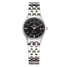Women Stainless Steel Wristwatch Simple Dial Nuodun Fashion Causal Dress Quartz Watch Waterproof Relojes Mujer Vroumen Uhren