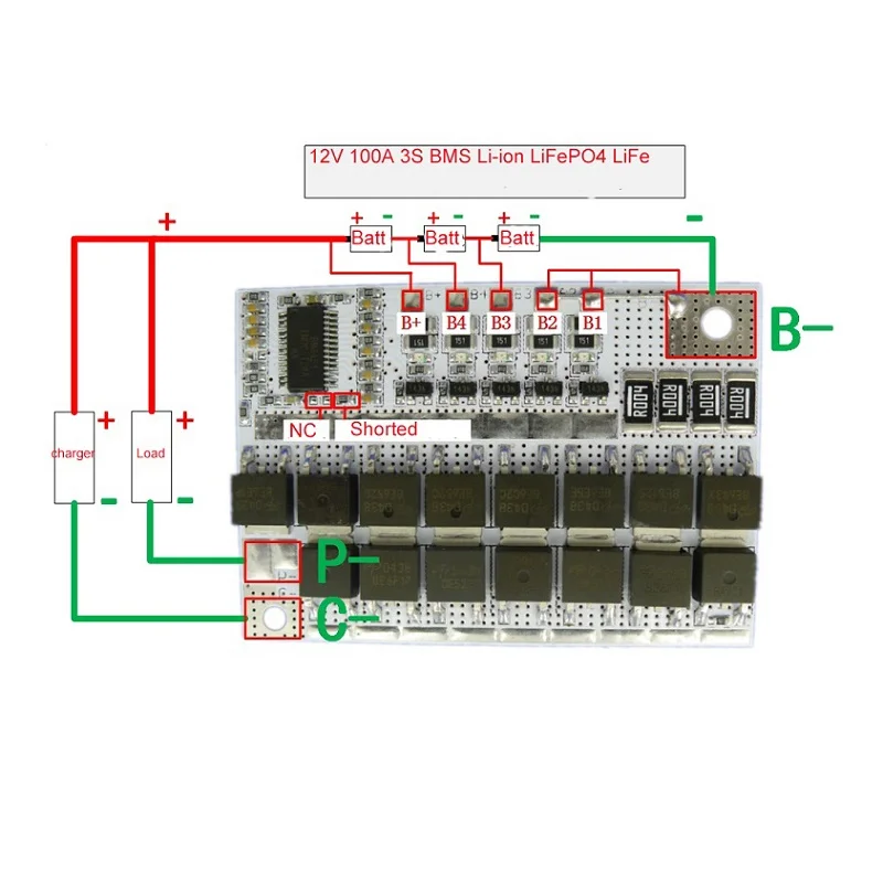 BMS 5S 21V 4S 16,8 V 3S 12,6 V 100A 3,6 V 4,2 V литий-ионный аккумулятор 18650 защитная цепь с балансом для смарт-батарейный блок - Цвет: 3S 12.6V 100A