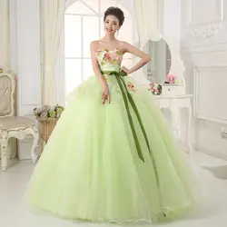 Мятно-зеленое бальное платье без бретелек Quinceanera Дешевое вечернее платье прозрачная ткань с аппликацией и стразами Vestidos De 15 Anos Длина пола