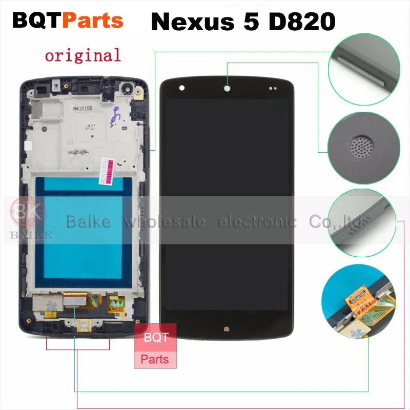 ФОТО For LG Nexus 5 D820 D821 Display Lcd Screen + Digitizer Touch Screen + Frame Assembly 100% Guarantee