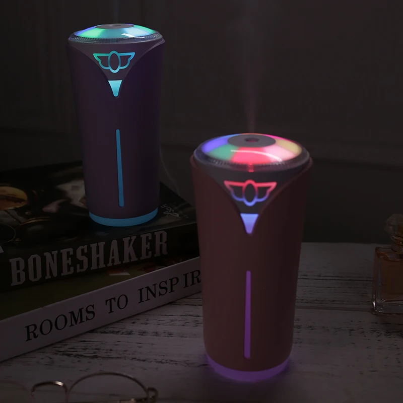 

Multifunction Air Humidifier USB Ultrasonic Aroma Diffuser with LED Lamp Mini Fan 3 in 1 Electric Mist Maker for Car Humidifiers