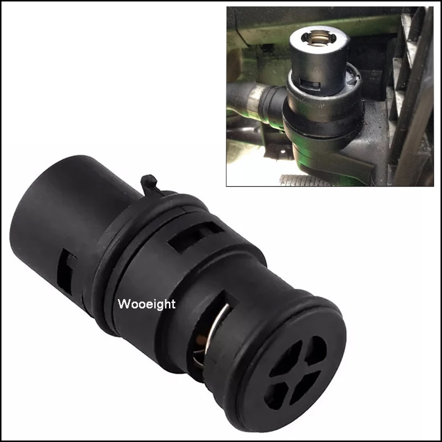 Wooeight 1Pc Black Oil Cooler Radiator Coolant Expansion Thermostat Tank 17111437362 For BMW 320i 323Ci 325i 328i 330i X3 X5 Z4 (4)