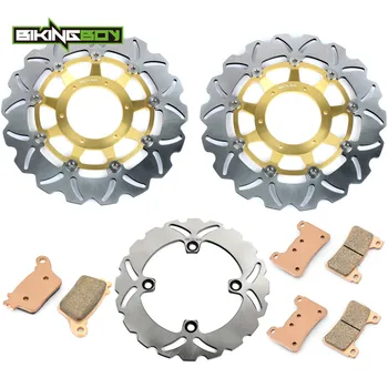 

BIKINGBOY Front Rear Brake Discs Rotors Disks Pads CBR600RR 05 06 07 08 09 10 11 12 13 14 15 CBR 600 RR RR5 RR6 RR7 RR8 RR9