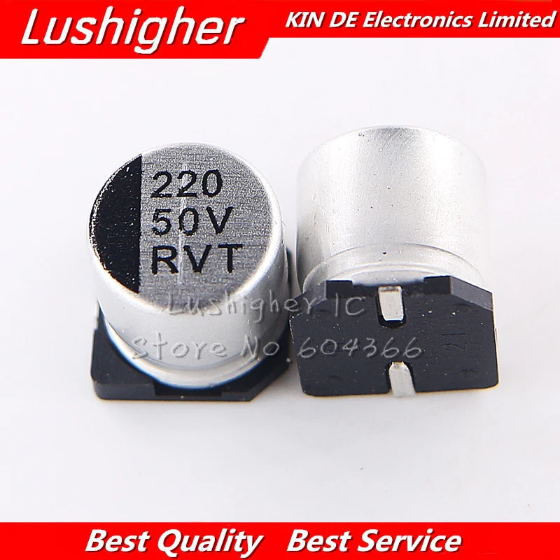 

10pcs 50V 220UF Size 10x10.5mm SMD 50V220UF Aluminum Electrolytic Capacitor